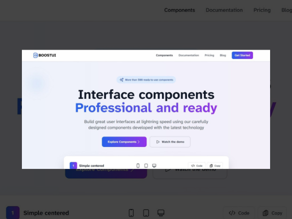BoostUI UI Components Library